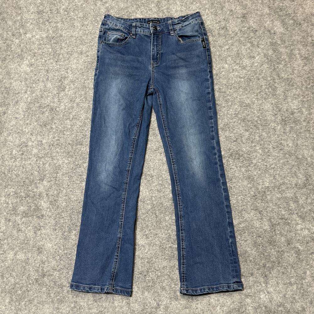 Silver Jeans Zane Youth Boys Adjustable Waist Jeans‎ Sz 12 Blue Med Wash Denim